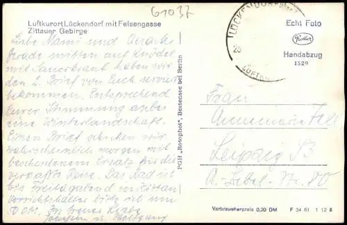 Ansichtskarte Lückendorf-Oybin Stadt im Winter 1961