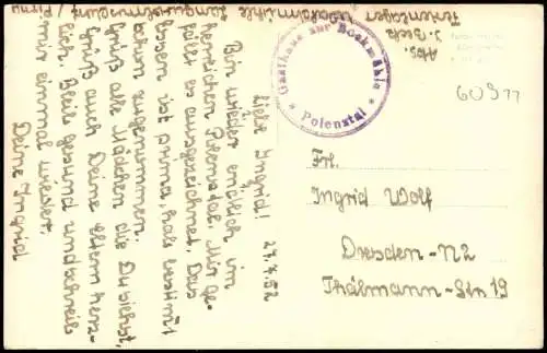 Hohnstein (Sächs. Schweiz) BOCKMÜHLE IM POLENZTAL (SÄCHSISCHE SCHWEIZ) 1952