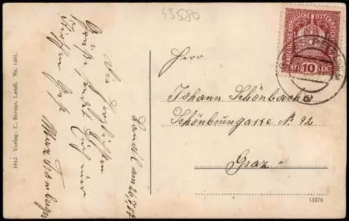 Hieflau-Landl  Bezirk Liezen Panorama  Blick auf Landl i.d. Steiermark 1917