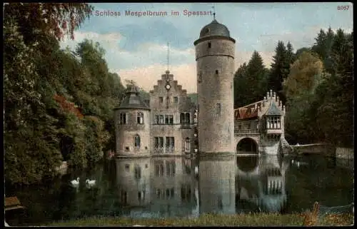 Ansichtskarte Mespelbrunn Schloss Mespelbrunn im Spessart 1910