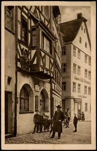 Ansichtskarte Nürnberg Personen vor dem Hans Sachs Haus 1926