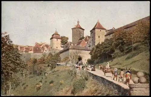 Ansichtskarte Rothenburg ob der Tauber Kobolzeller Tor u. Steig 1910