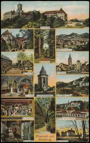 Eisenach Eisenach und Wartburg Mehrbildkarte Sehenswürdigkeiten 1910