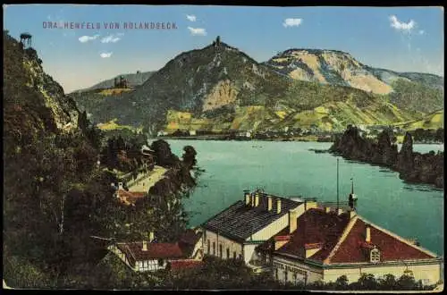 Ansichtskarte Königswinter Drachenfels vom Rolandseck 1905
