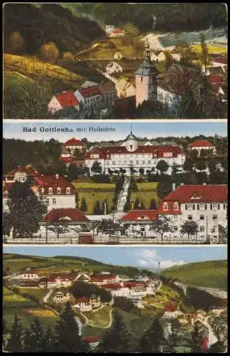 Bad Gottleuba-Bad Gottleuba-Berggießhübel 3-Bild-Karte mit der Heilstätte 1931