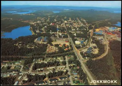 Postcard Jokkmokk Luftbild Luftaufnahme 1990