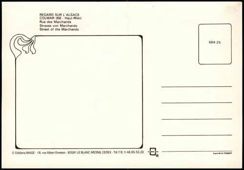 CPA Kolmar Colmar Rue des Marchands 1980