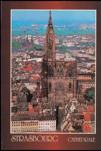 CPA Straßburg Strasbourg Stadtteilansicht mit der Kathedrale 1980