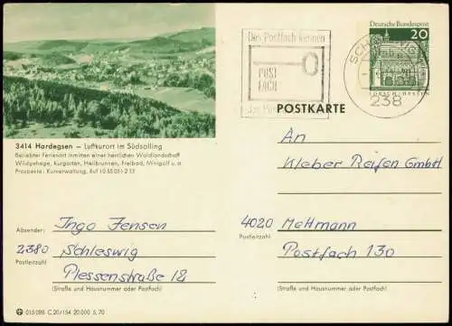 Ansichtskarte Hardegsen Ganzsache 015098 C 20/154 20 000 5.70 Lorsch 3414 1970