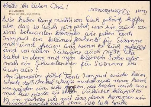 Hamburg Jungfernstieg aus der Vogelschau-Perspektive, Fahrgastschiffe 1975