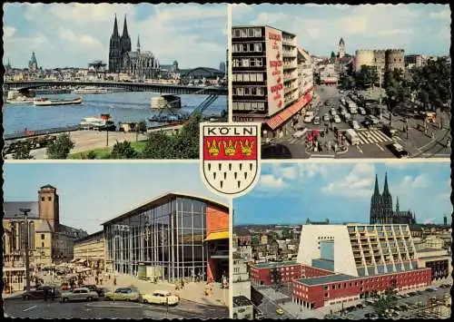 Ansichtskarte Köln Mehrbildkarte mit 4 Stadtansichten 1959