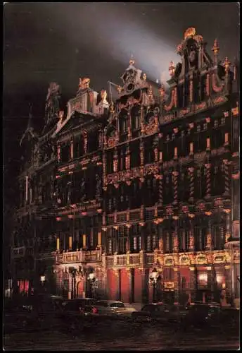Postkaart Brüssel Bruxelles Grand Place, Market Place by night 1970
