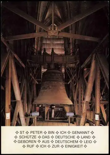 Köln Kölner Dom St. Peter-Glocke, genannt Die Deutsche Friedensglocke 1980