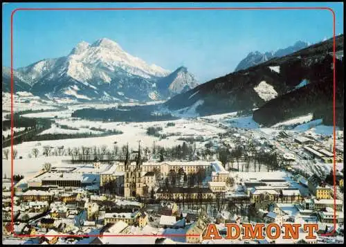 Admont Panorama-Ansicht mit Jugendherberge, Schloß Röthelstein 1990