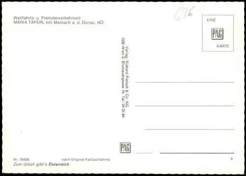 Maria Taferl Donau Schiff passiert den Wallfahrts- u. Fremdenverkehrsort 1980