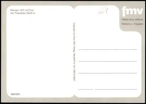 Ansichtskarte Rinnen Panorama-Ansicht, Ortsansicht, Ort in Tirol 1990