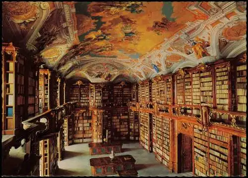 Ansichtskarte St. Florian (Linz-Land) Stiftsbibliothek (Innenansicht) 1980