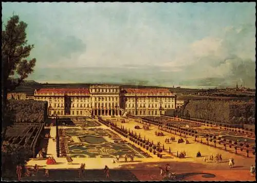 Hietzing-Wien Schloss Schönbrunn nach Canaletto (Künstlerkarte) 1980