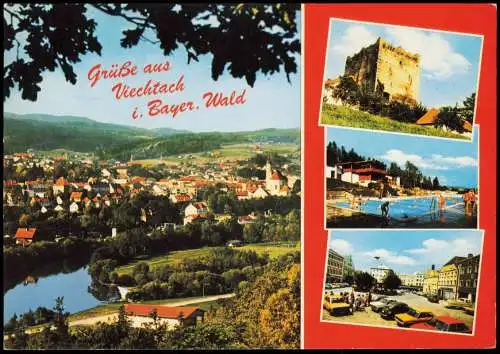 Oberviechtach Mehrbildkarte mit Ortsansichten u.a. Schwimmbad 1979