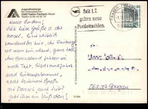 Traben-Trarbach Mehrbildkarte Jugendherberge Am Hirtenpfädchen 1993