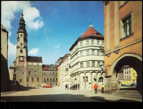 Görlitz Zgorzelec Untermarkt mit Rathaus, Zeile und Lauben 1971