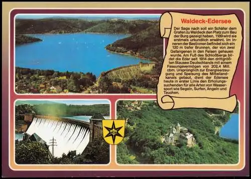 Hemfurth-Edersee-Edertal Chronik-Karte Edertalsperre Waldeck (Edersee) 1991