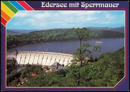 Ansichtskarte Asel-Vöhl Edertalsperre, Edersee 1985