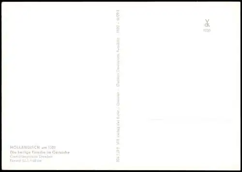 Künstlerkarte Gemälde  Die heilige Familie Gemache Gemäldegalerie Dresden 1970