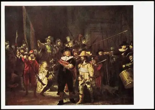 Künstlerkarte Gemälde: REMBRANDT   Die Nachtwache (Rijksmuseum Amsterdam) 1971