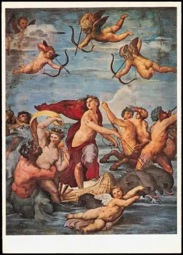 DDR Künstlerkarte Gemälde: RAFFAEL (1483-1520) Triumph der Galatea 1972