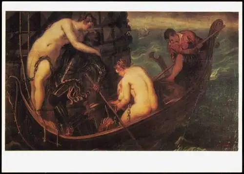 DDR Künstlerkarte Gemälde:  Rettung der Arsinoë  Gemäldegalerie Dresden 1973