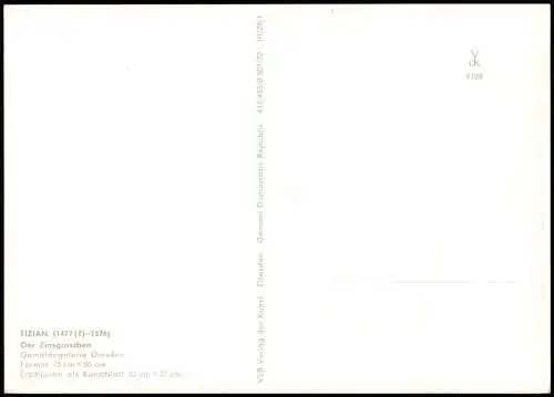 DDR Künstlerkarte Gemälde: TIZIAN Der Zinsgroschen (Gemäldegalerie Dresden) 1972