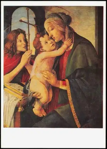 DDR Künstlerkarte Gemälde: SANDRO BOTTICELLI Maria mit dem Kinde und   1973