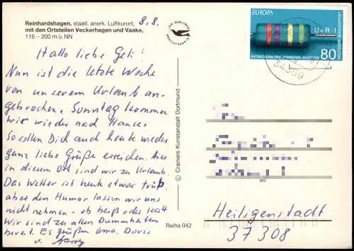 Veckerhagen-Reinhardshagen Mehrbildkarte  Ortsteile  Vaake 1990