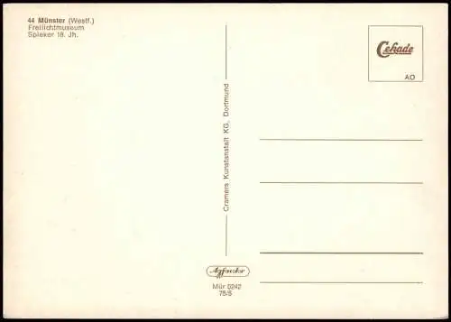 Ansichtskarte Münster (Westfalen) Freilichtmuseum Spieker 18. Jh. 1975