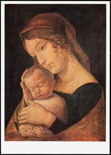 DDR Künstlerkarte Gemälde: ANDREA MANTEGNA (1431-1506) Maria mit dem Kinde 1980