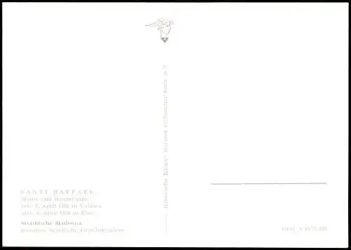 Künstlerkarte Gemälde: SANTI RAFFAEL  Sixtinische Madonna 1972