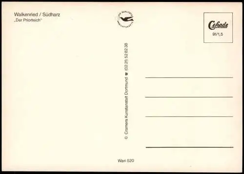 Ansichtskarte Walkenried (Harz) Umland-Ansicht Der Priorteich 1991