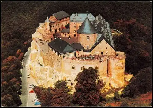 Waldeck (am Edersee) Schloss Waldeck vom Flugzeug aus, Luftaufnahme 1978