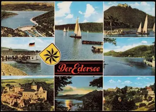 Ansichtskarte Asel-Vöhl Edersee und Edertalsperre (Mehrbildkarte) 1970