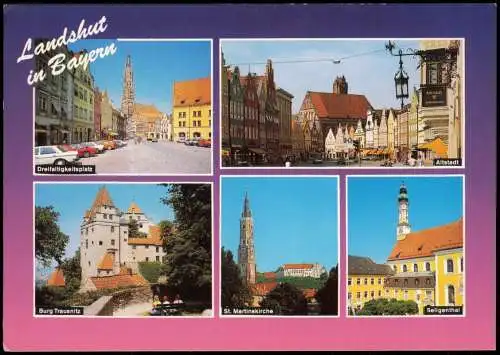 Landshut   mit Burg Trausnitz St. Martinskirche Dreifaltigkeitsplatz 1980