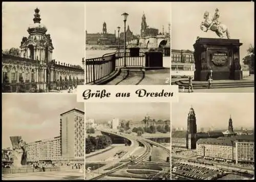 Dresden DDR u.a. mit Goldener Reiter, Prager Straße, Dr.-Friedrichs-Brücke 1978