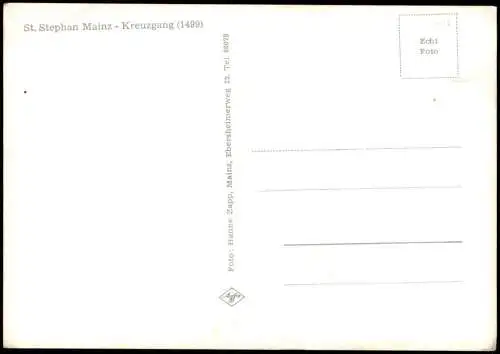 Ansichtskarte Mainz St. Stephan Mainz Kreuzgang 1960