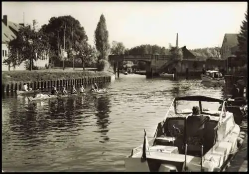 Canow Wustrow  DDR AK WUSTROW Neustrelitz Ortsteil Canow An der Schleuse 1983