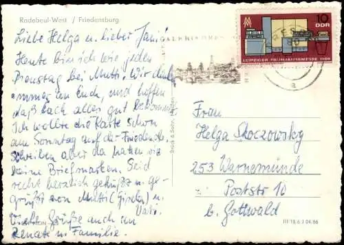 Niederlößnitz-Radebeul Radebeul-West Friedensburg zur DDR-Zeit 1966