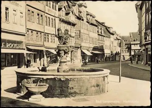 Ansichtskarte Bad Langensalza Marktstraße und Geschäfte zur DDR-Zeit 1968