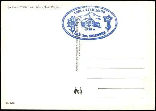 Bayern  Stahlhaus (1726 m) mit Hohem Brett (2314 m) 1980