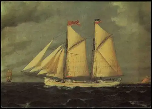 Gaffelschoner Fürstin Marie nach Künstler Julius Gregersen, Flensburg 1987