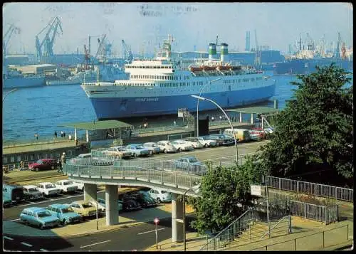Ansichtskarte Altona-Hamburg Hafen mit Schiff Fährschiff PRINZ HAMLET 1970