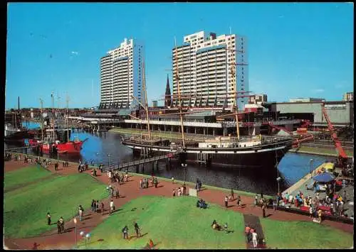 Ansichtskarte Bremerhaven Museumshafen mit Segelschiff "Seute Deern" 1981